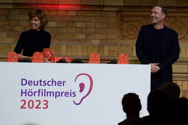 21. Deutscher HörfilmPreis 2023 Ulrike Kriener, Laudatorin, Gewinner KINO Preis, in einem Land vor unserer Zeit, ZIEGLER-FILM Ankunft, zum 21. Deutscher HörfilmPreis 2023 in Berlin am 18.06.2023