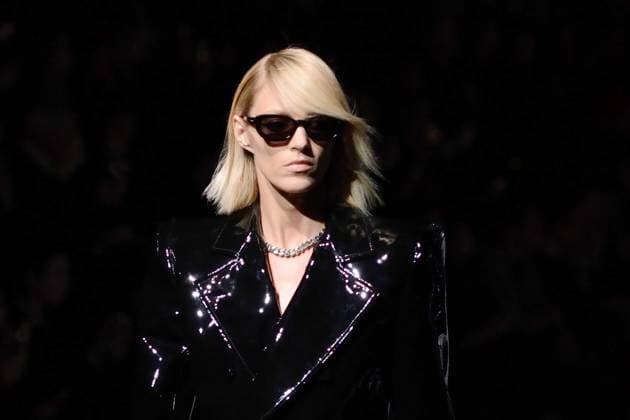 PFW - Saint-Laurent Runway Anja Rubik walks the runway during the Yves Saint-Laurent show as part of the Paris Fashion Week Womenswear Fall Winter 2019 2020 in Paris, France on February 26, 2019. Photo by Aurore Marechal ABACAPRESS.COM Paris Ile de France France  Copyright: xMarechalxAurore ABACAx 672308_004 MarechalxAurore ABACAx 672308_004