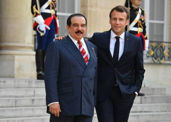 Emmanuel Macron Receives Hamed ben Issa Al Khalifa - Paris French President Emmanuel Macron and King of Bahrain Hamad bin Isa Al Khalifa at the Elysee Palace in Paris, France on April 30, 2019. Photo by Christian Liewig ABACAPRESS.COM Paris France  Copyright: xLiewigxChristian ABACAx 680959_014 LiewigxChristian ABACAx 680959_014