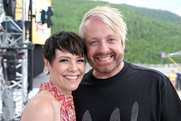 ORF Wenn die Musi spielt . Sängerin Francine Jordi und Sänger Ross Antony am Rande von Proben zum Musik Open Air Wenn die Musi spielt am 23.06.2023 in Bad Kleinkirchheim. 20230623SBK0006