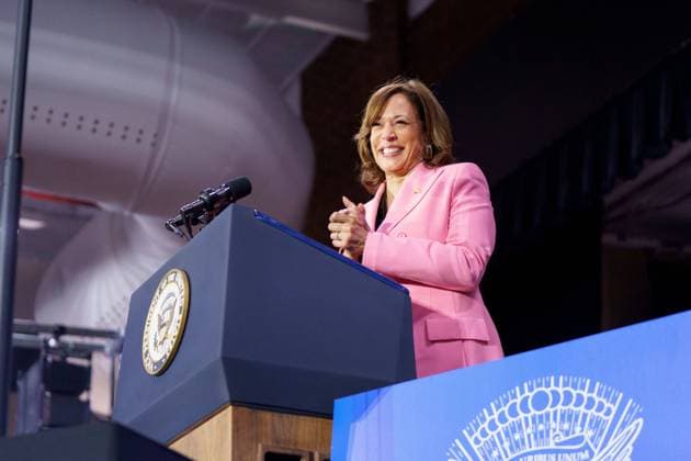 June 24, 2023, Charlotte, North Carolina, USA: Vice President KAMALA HARRIS delivers remarks to an audience in Charlotte, North Carolina, on the one-year anniversary of the Supreme Court overturning Roe vs. Wade. Charlotte USA - ZUMAb238 20230624_zsp_b238_004 Copyright: xJoshxBrownx