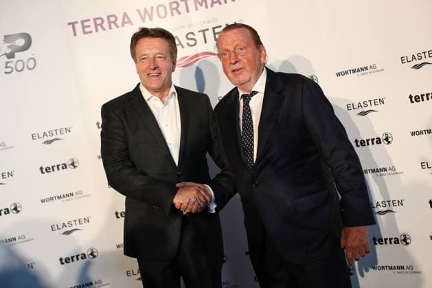 24.06.2023, Halle (Westfalen), Red Carpet Veranstaltung im Rahmen der 30. TERRA WORTMANN OPEN, ATP500, OWL Arena, Halbfinaltag: Turnierdirektor und Modeunternehmer Ralf Weber zusammen mit Hauke Thoma - Geschäftsführender Gesellschafter und Gründer von QUIRIS Nordrhein-Westfalen Deutschland