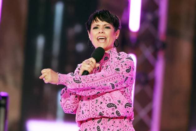 ORF Wenn die Musi spielt . Sängerin Francine Jordi wärhend Proben zum Musik Open Air Wenn die Musi spielt am 23.06.2023 in Bad Kleinkirchheim. 20230623SBK0160