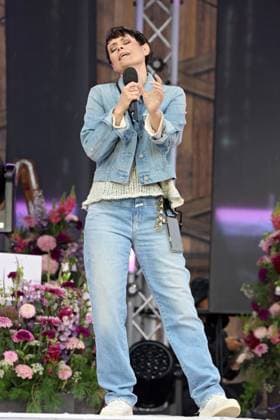 ORF Wenn die Musi spielt . Sängerin Francine Jordi wärhend Proben zum Musik Open Air Wenn die Musi spielt am 23.06.2023 in Bad Kleinkirchheim. 20230623SBK0377