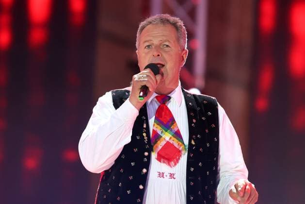 ORF Wenn die Musi spielt . Sänger Norbert Rier ( Kastelruther Spatzen ) wärhend Proben zum Musik Open Air Wenn die Musi spielt am 23.06.2023 in Bad Kleinkirchheim. 20230623SBK0153