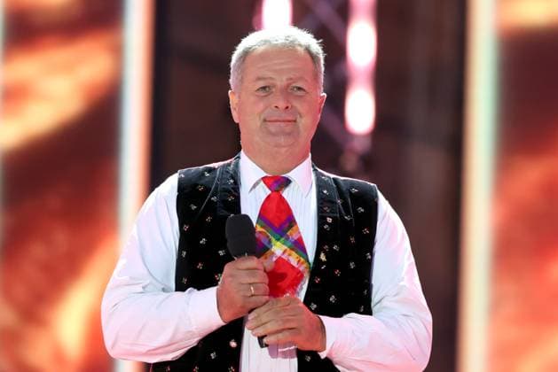 ORF Wenn die Musi spielt . Sänger Norbert Rier ( Kastelruther Spatzen ) wärhend Proben zum Musik Open Air Wenn die Musi spielt am 23.06.2023 in Bad Kleinkirchheim. 20230623SBK0154