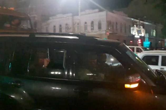 News Bilder des Tages Russia Mutiny Attempt Resolution 8467323 25.06.2023 Wagner Group private military company founder Yevgeny Prigozhin, left, leaves the Southern Military District headquarters in Rostov-on-Don, Russia. Earlier in the day, the Belarusian presidential office said that the head of the military company, Yevgeny Prigozhin, accepted Belarusian President Alexander Lukashenko s proposal to stop the movement of Wagner troops in Russia and take further steps to de-escalate the situation. Prigozhin later confirmed the information, saying that Wagner troops were returning back to their field camps. RIA Novosti Sputnik Rostov-on-Don Russia  Copyright: xRIAxNovostix