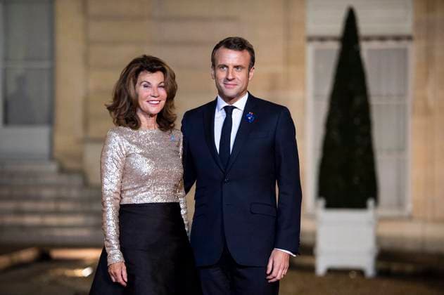 Dinner With The Participants Of The Paris Peace Forum - Paris French President Emmanuel Macron welcomes Chancellor of Austria Brigitte Bierlein prior to a dinner with the participants of the Paris Peace Forum at the Elysee Palace in Paris, France on November 11, 2019. Photo by Eliot Blondet ABACAPRESS.COM Paris France  Copyright: xBlondetxEliot ABACAx 708537_018 BlondetxEliot ABACAx 708537_018