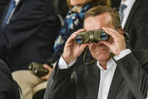 Übung Griffin Storm der deutschen eVA-Brigade in Litauen *** NUR FÜR REDAKTIONELLE ZWECKE *** EDITORIAL USE ONLY ***<p>Bundesminister der Verteidigung Boris Pistorius (SPD) besucht die Übung Griffin Storm der deutschen eVA-Brigade (eVAenhanced Vigilance Activities Brigade) in Litauen. Der Bundesminister der Verteidigung Boris Pistorius (SPD) nimmt an einer Pressekonferenz teil. Der NATO-Generalsekretär und die Botschafter des Nordatlantikrats verschaffen sich damit ein persönliches Bild über das Engagement der Bundeswehr an der NATO-Ostflanke und die enge Verbundenheit zwischen Deutschland und Litauen, fotografiert am 26. Juni 2023 in PabradÃ , Litauen. Deutschland Berlin Berlin Copyright: MaurizioxGambarini *** Exercise Griffin Storm Copyright: MaurizioxGambarini doc7qtbn0ew80mdefojg89 ,EDITORIAL USE ONLY