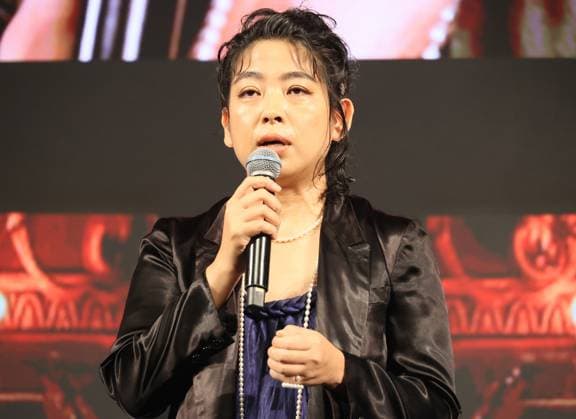 June 26, 2023, Tokyo, Japan - Japanese writer Yayako Uchida attends the awarding ceremony of the Short Shorts Film Festival & Asia 2023 in Tokyo on Monday, June 26, 2023. Poland based Japanese animation artist Izumi Yoshida won the George Lucas award, grand prix of the film festival for her short animation movie The Bridge . (photo by Yoshio Tsunoda AFLO)  , aflo_222753536.jpg,