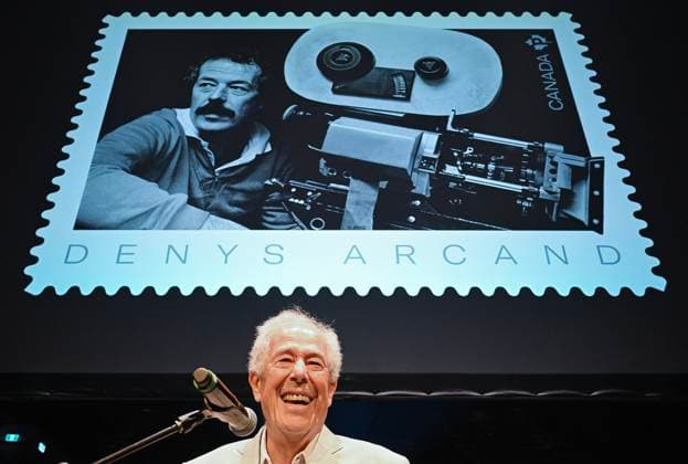 Entertainment Themen der Woch KW26 Bilder des Jahres 2023, Entertainment 06 Juni Entertainment Bilder des Tages June 27, 2023, Montreal, PQ, Canada: Filmmaker Denys Arcand speaks during an event where a Canada Post stamp was launched in his honour in Montreal, Tuesday, June 27, 2023. Montreal Canada  - ZUMAc35_ 20230627_zaf_c35_080 Copyright: xGrahamxHughesx