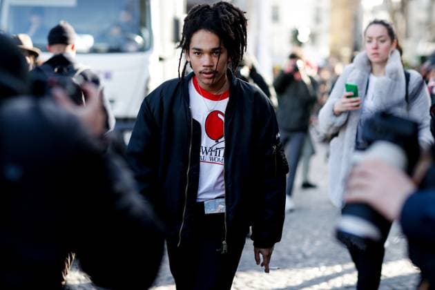 PFW - Street Style Street style, Luka Sabbat arriving at Off White Fall-Winter 2018-2019 Menswear show held at Centre Pompidou, in Paris, France, on January 17, 2018. Photo by Marie-Paola Bertrand-Hillion ABACAPRESS.COM  Copyright: xBertrand-HillionxMarie-Paola ABACAx 622046_039 Bertrand-HillionxMarie-Paola ABACAx 622046_039