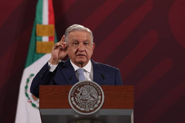 Mexican President, Lopez Obrador News Conference June 29, 2023, Mexico City, Mexico: Mexico™s President, Andres Manuel Lopez Obrador, speaks during the daily morning news conference at National Palace. on June 29, 2023 in Mexico City, Mexico. (Photo by Ismael Rosas Eyepix Group) Copyright: xIsmaelxRosas xEyepixxGroupx IR_29062023_95507