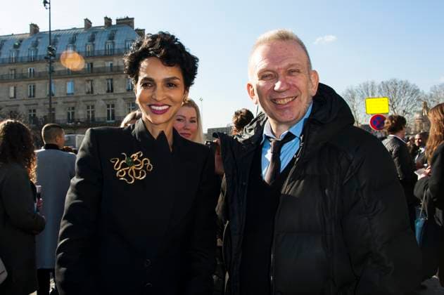 Paris Fashion Week - Louis Vuitton Arrivals Farida Khelfa and Jean-Paul Gaultier attending the Louis Vuitton Ready to Wear Autumn Winter 2014 2015 show, during Paris Fashion Week, held at the Cour Carree du Louvre in Paris, France on March 5, 2014. Photo by Nicolas Genin ABACAPRESS.COM Paris Cour Carre du Louvre France  Copyright: xGeninxNicolas ABACAx 437019_059 GeninxNicolas ABACAx 437019_059
