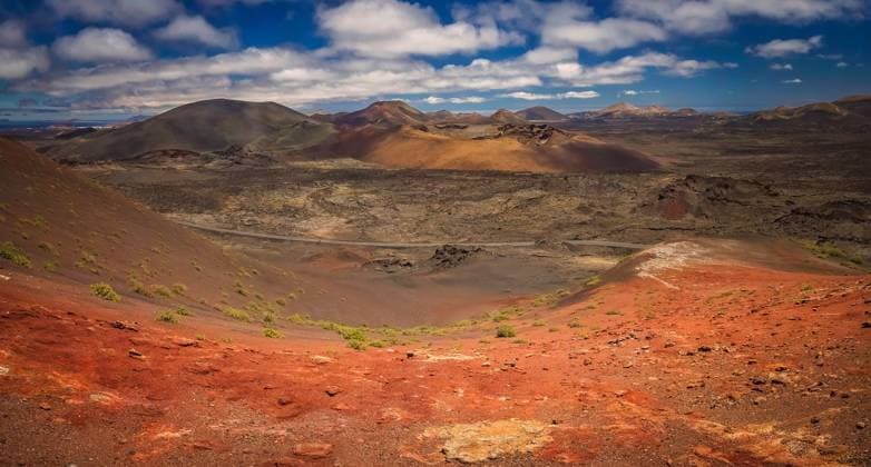 Timanfaya National Park Panoramic view of the Timanfaya National Park ( also called The Montanas del Fuego or Mountains of Fire ) in Lanzarote, Canary Islands, Spain Copyright: xZoonar.com PawelxOpaskax 9547971