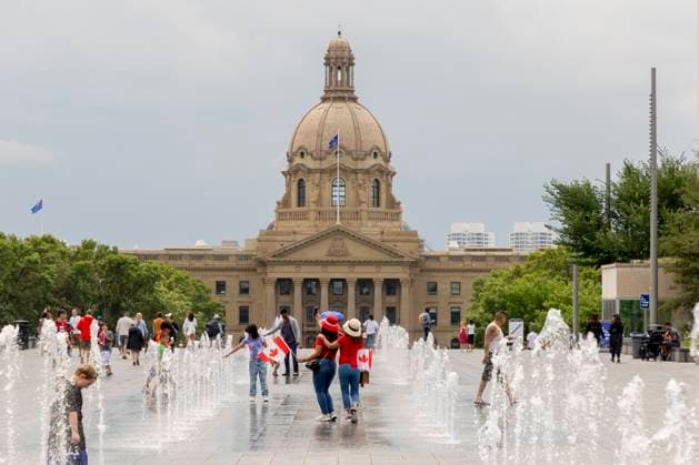 Edmonton, Canada July 1, 2023 - Celebration of Canada Day in Edmonton. Canada Day is a holiday commemorating the formation of Canada FETE NATIONALE DU CANADA, PROVINCE D ALBERTA, CELEBRATION, FESTIVITES, FETE, AMERIQUE DU NORD, ASSEMBLEE LEGISLATIVE DE L ALBERTA  Copyright: xVincentxIsorex