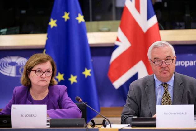 News Themen der Woche KW27 News Bilder des Tages EU-UK Partnership Parliamentary Assembly - Brussels Nathalie Loiseau and Sir Oliver Heald, during an EU-UK partnership parliamentary assembly, in Brussels, Belgium on July 4, 2023. Photo Monasse T ANDBZ ABACAPRESS.COM Brussels Belgium  Copyright: xMonassexThierry ANDBZ ABACAx 859491_006 MonassexThierry ANDBZ ABACAx 859491_006