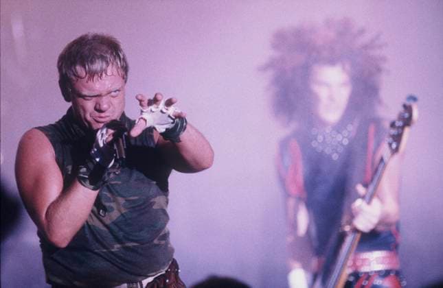 Accept Accept vocalist, Udo Dirkschneider performs during a show. Rancho Santa Marg. CA USA Copyright: x 1985,xxJoexGironx Accept_JGP_0002