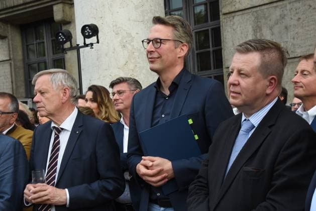 Karl Freller Markus Blume Bayerischer Wissenschenschaft und Kunstminister Robert Brannekaemper MdL Muenchen 04.07.2023 Bayerischen Kultursommes im Haus der Kunst Preis.Verleihung Pro meritis scientiae et litterarum Muenchen