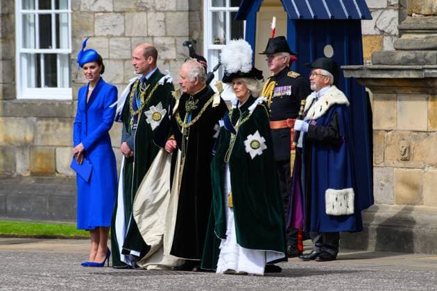 Bilder des Jahres 2023, Entertainment 07 Juli Entertainment Themen der Woche KW27 Entertainment Bilder des Tages . 05 07 2023. Edinburgh, United Kingdom. King Charles III , Queen Camilla . Prince William and Kate Middleton at the presentation of the Honours of Scotland at St.Giles Cathedral in Edinburgh, Scotland.  xPoolx xi-Imagesx IIM-24544-0039