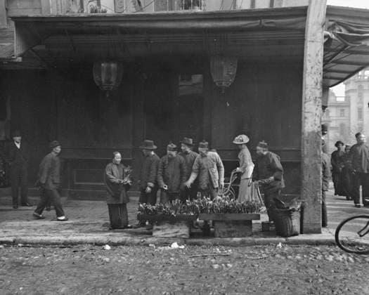 RECORD DATE NOT STATED The lily vendor, Chinatown, San Francisco, between 1896 and 1906. Creator: Arnold Genthe. Copyright:xHeritagexArt HeritagexImagesx IMAGO ,2955552 ! ACHTUNG: AUFNAHMEDATUM GESCHÄTZT!  Copyright:HeritagexArt HeritagexImagesx IMAGO