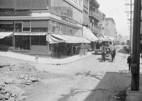 RECORD DATE NOT STATED San Francisco street scene, between 1896 and 1942. Creator: Arnold Genthe. Copyright:x HeritagexImagesx IMAGO ,2957096 ! ACHTUNG: AUFNAHMEDATUM GESCHÄTZT!  Copyright: HeritagexImagesx IMAGO