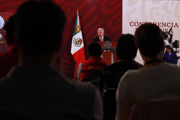 CONFERENCIA MANANERA July 05, 2023 in Mexico City, Mexico: President of Mexico AndrÃ s Manuel Lopez Obrador speaks at the morning conference in front of reporters at the national palace, on July 05, 2023 in Mexico City, Mexico. (Photo by Carlos Santiago Eyepix Group) Copyright: xCarlosxSantiagox xEyepixxGroupx CS202307056918