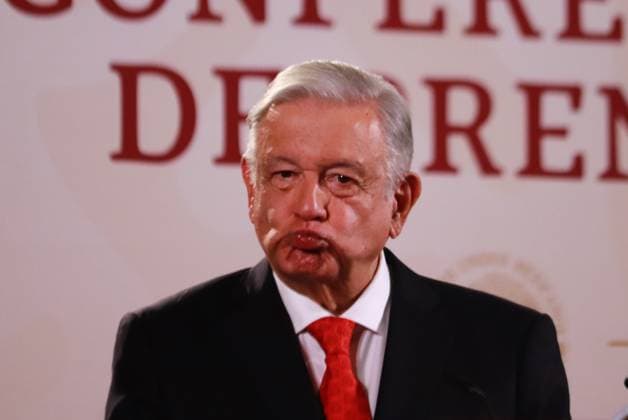 CONFERENCIA MANANERA July 05, 2023 in Mexico City, Mexico: President of Mexico AndrÃ s Manuel Lopez Obrador speaks at the morning conference in front of reporters at the national palace, on July 05, 2023 in Mexico City, Mexico. (Photo by Carlos Santiago Eyepix Group) Copyright: xCarlosxSantiagox xEyepixxGroupx CS202307056910