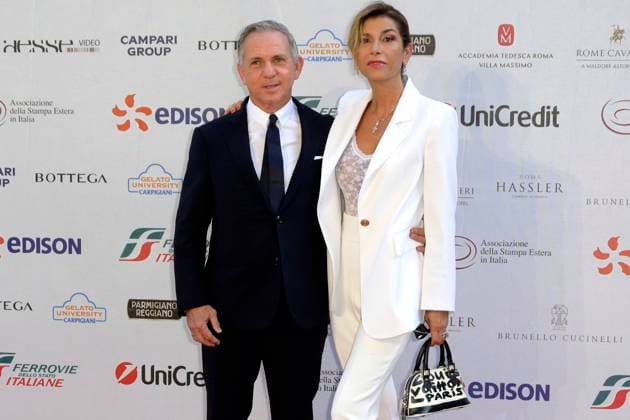 Marco Durante mit Ehefrau Thea Durante bei der 63. Verleihung der Globi d oro 2023 in der Villa Massimo . Rom, 05.07.2023