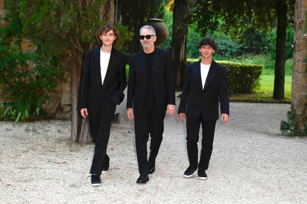 Beppe Fiorello, Samuele Segreto und Samuele Pizzurro bei der 63. Verleihung der Globi d oro 2023 in der Villa Massimo . Rom, 05.07.2023