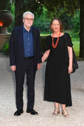 Roberto Ando mit Begleitung bei der 63. Verleihung der Globi d oro 2023 in der Villa Massimo . Rom, 05.07.2023