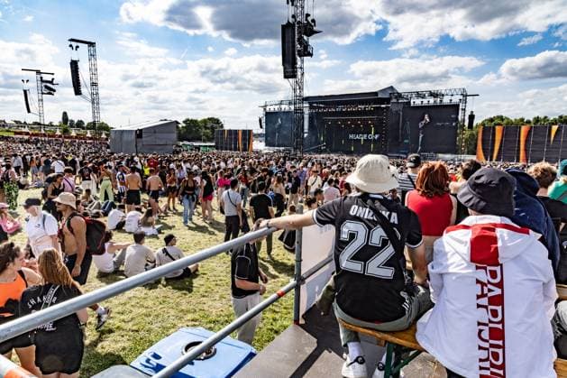Illustration picture shows the first day of the Les Ardentes music festival in Liege, Thursday 06 July 2023. This year s edition of the festival is taking place from July 6 to July 9 .  BRUNOxFAHY 70188450