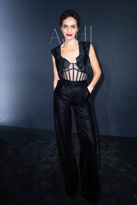 PFW - Ashi Studio Front Row Farida Khelfa attending the Ashi Studio Haute couture Fall Winter 2023 2024 show as part of Paris Fashion Week in Paris, France on July 06, 2023. Photo by Aurore Marechal ABACAPRESS.COM Paris France  Copyright: xMarechalxAurore ABACAx 859790_045 MarechalxAurore ABACAx 859790_045
