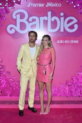 Barbie Pink Carpet July 6, 2023, Mexico City, Mexico: Ryan Gosling and Margot Robbie attend the pink carpet for Barbie at Toreo Parque Central. on July 6, 2023 in Mexico City, Mexico. (Photo by Carlos Tischler Eyepix Group) Copyright: xCarlosxTischler xEyepixxGroupx CT_06072023_95898