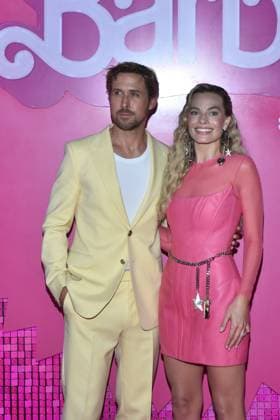 Barbie Pink Carpet July 6, 2023, Mexico City, Mexico: Ryan Gosling and Margot Robbie attend the pink carpet for Barbie at Toreo Parque Central. on July 6, 2023 in Mexico City, Mexico. (Photo by Carlos Tischler Eyepix Group) Copyright: xCarlosxTischler xEyepixxGroupx CT_06072023_95902