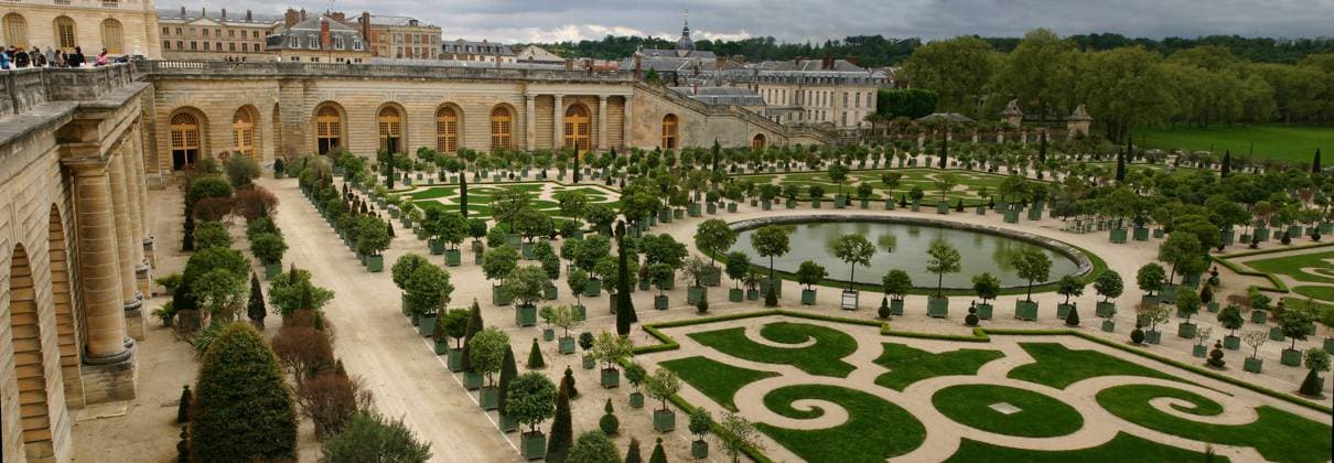 wide panorama of famous versailles orange garden in france wide panorama of famous versailles orange garden in france Copyright: xZoonar.com Artushx 1993444