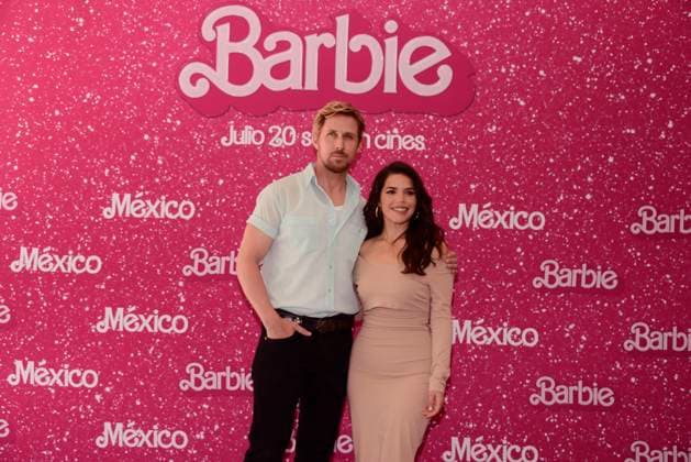 July 7, 2023, Mexico City, Mexico: Ryan Gosling and America Ferrera pose for photos during Barbie film Photocall at Mexico City Four Sason Hotel. on July 7, 2023 in Mexico City, Mexico. Mexico City Mexico - ZUMAe321 20230708_zia_e321_028 Copyright: xCarlosxTischlerx