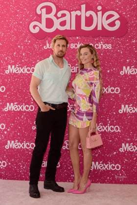 Barbie Film Photocall July 7, 2023, Mexico City, Mexico:Ryan Gosling and Margot Robbie pose for photos during Barbie film Photocall at Mexico City Four Sason Hotel. on July 7, 2023 in Mexico City, Mexico. (Photo by Carlos Tischler Eyepix Group) Copyright: xCarlosxTischler xEyepixxGroupx CT_07072023_96105