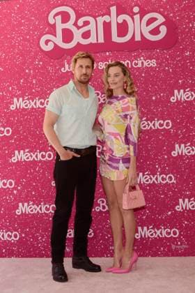 Barbie Film Photocall July 7, 2023, Mexico City, Mexico:Ryan Gosling and Margot Robbie pose for photos during Barbie film Photocall at Mexico City Four Sason Hotel. on July 7, 2023 in Mexico City, Mexico. (Photo by Carlos Tischler Eyepix Group) Copyright: xCarlosxTischler xEyepixxGroupx CT_07072023_96113