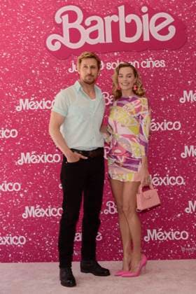 Barbie Film Photocall July 7, 2023, Mexico City, Mexico:Ryan Gosling and Margot Robbie pose for photos during Barbie film Photocall at Mexico City Four Sason Hotel. on July 7, 2023 in Mexico City, Mexico. (Photo by Carlos Tischler Eyepix Group) Copyright: xCarlosxTischler xEyepixxGroupx CT_07072023_96117