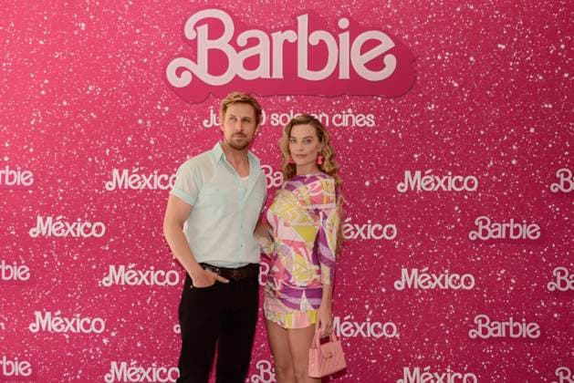 July 7, 2023, Mexico City, Mexico:Ryan Gosling and Margot Robbie pose for photos during Barbie film Photocall at Mexico City Four Sason Hotel. on July 7, 2023 in Mexico City, Mexico. Mexico City Mexico - ZUMAe321 20230708_zia_e321_055 Copyright: xCarlosxTischlerx