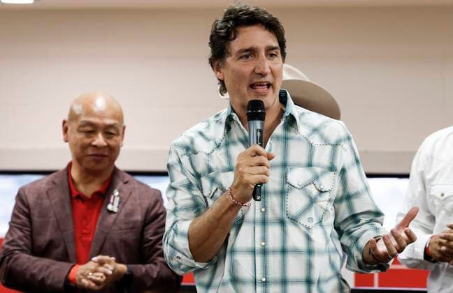 July 7, 2023, Calgary, AB, CANADA: Prime Minister Justin Trudeau speaks while attending a Liberal Party of Canada event in Calgary, Friday, July 7, 2023. Calgary CANADA  - ZUMAc35_ 20230707_zaf_c35_062 Copyright: xJeffxMcintoshx