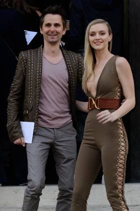 Paris Fashion Week- Balmain - Arrivals Matthew Bellamy (Muse) and his girlfriend Elle Evans arriving to the Balmain show as part of Paris Fashion Week Fall Winter 2016 17 on march 03, 2016 in Paris, France. Photo by Aurore Marechal ABACAPRESS.COM Paris France  Copyright: xMarechalxAurore ABACAx 537228_010 MarechalxAurore ABACAx 537228_010