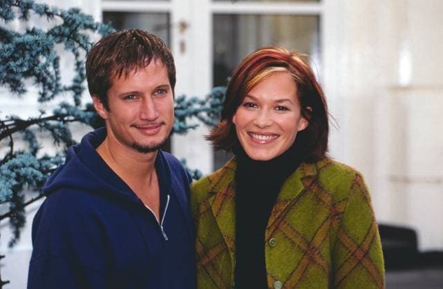 Benno Fürmann und Franka Potente, Fototermin anlässlich der Premiere des Tom Tykwer Films: Der Krieger und die Kaiserin, Deutschland, 2000. Copyright: HartwigxValdmanis Nur redaktionelle Nutzung. Editorial usage only. VAL_720100826