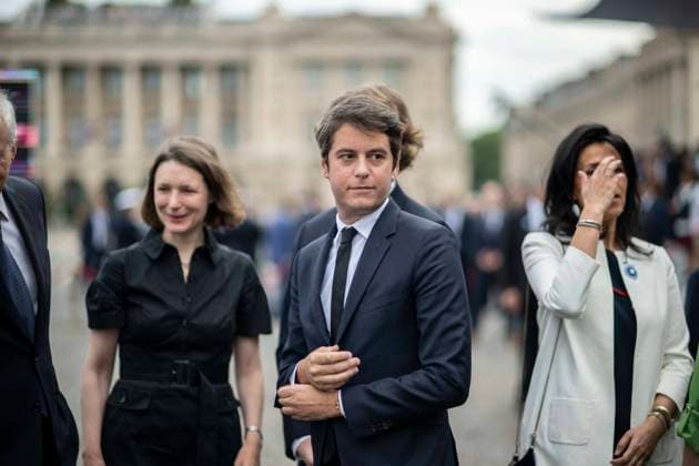 Bastille Day Parade - Paris Gabriel Attal during the Bastille Day military parade on the Champs-Elysees avenue in Paris on July 14, 2023. Photo by Eliot Blondet ABACAPRESS.COM Paris  Copyright: xBlondetxEliot ABACAx 860671_047 BlondetxEliot ABACAx 860671_047 