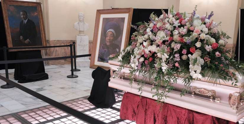 News Themen der Woche KW28 News Bilder des Tages July 14, 2023, Atlanta, Georgia, USA: The body of Christine King Farris, sister and last known sibling of icon Dr. Martin Luther King Jr, lies in state at the Georgia Capitol. Farris is the fourth Black Georgian to lie in state at the Capitol. Farris died at the age of 95 on June 29th, 2023 Atlanta USA - ZUMAb165 20230714_znp_b165_001 Copyright: xJohnxArthurxBrownx