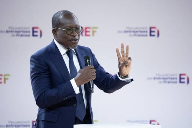 Second day of the MEDEF Summer Conference - Paris Benin President Patrice Talon attends a special session of the Medef Summer Conference La REF 2022 at the Hippodrome de Longchamp Racetrack in Paris on August 30, 2022. Photo by Raphael Lafargue ABACAPRESS.COM Paris France  Copyright: xLafarguexRaphael ABACAx 822560_064 LafarguexRaphael ABACAx 822560_064 