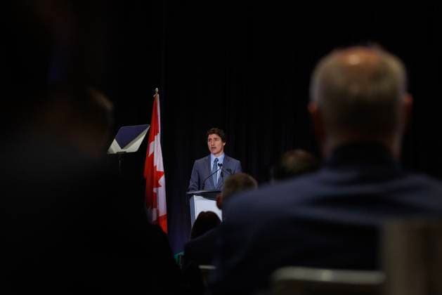 July 18, 2023, TORONTO, ON, Canada: Prime Minister of Canada, Justin Trudeau, speaks during Australia-Canada Economic Leadership Forum in Toronto, Tuesday, July 18, 2023. TORONTO Canada  - ZUMAc35_ 20230718_zaf_c35_006 Copyright: xColexBurstonx