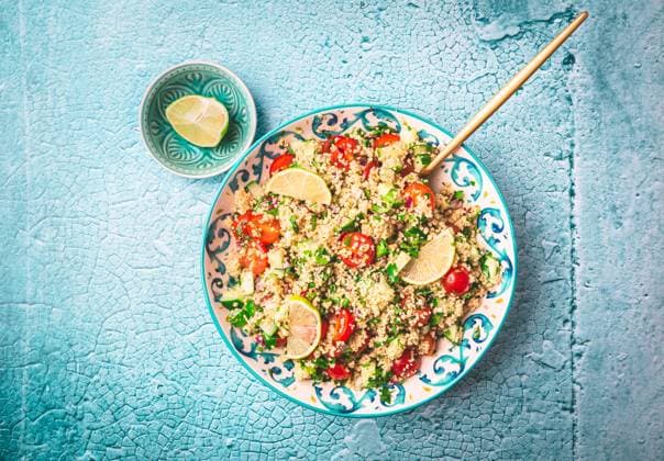 Tabbouleh salad Tabbouleh salad, traditional middle eastern and arab dish. Levantine vegetarian salad with parsley, mint, bulgur, tomato and cucumber Copyright: xZoonar.com IngridxBalabanovax 20378202