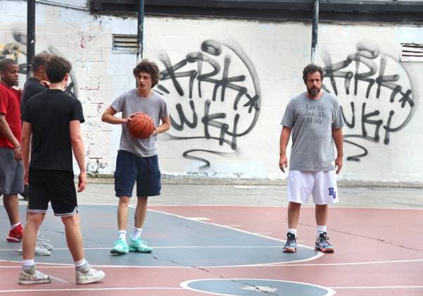 Adam Sandler and Timothee Chalamet Playing Basketball - NYC Actors Adam Sandler and Timothee Chalamet are playing basketball together with some friends in Soho, New York City, NY USA on July 20, 2023. Photo by Dylan Travis ABACAPRESS.COM New York City NY United States  Copyright: xDylanxTravis ABACAx 861442_019 DylanxTravis ABACAx 861442_019 